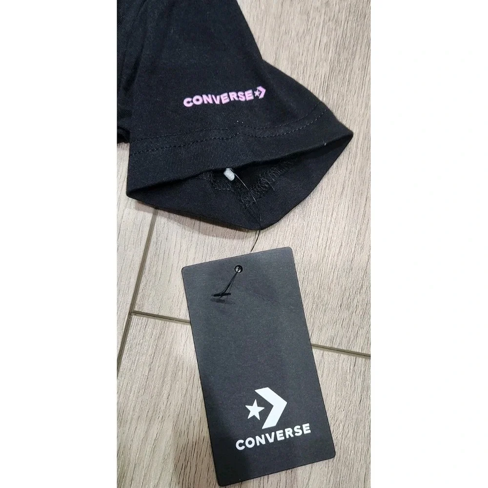 Converse All Star Girls Size 6X (6-7 Yeqrs) Graphic‎ Tshirt NEW 100% Cotton